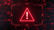 © Svitlana - A virus alert warning displayed on a digital screen with red danger symbols and glitch effects, in a futuristic environment