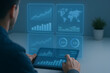 © Design Master - Man analyzing digital financial data and global trends