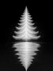 Wall Mural - tree is reflected in the water, creating a serene and peaceful atmosphere. concept of calm and tranq