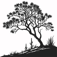  silhouette of tree of   desert lime