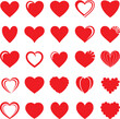 © MdAsiful - Red Heart Icons Set - Vector Love & Health Symbols