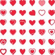 © MdAsiful - Red Heart Icons Set - Vector Love & Health Symbols