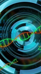Wall Mural - animation of medical data processing over dark background