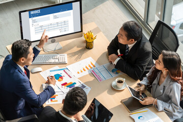 Wall Mural - invoice on computer screen from accounting application. computer program for financial and budget of