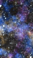 Wall Mural - A vivid starry sky with colorful nebulas, showcasing deep space and a rich galaxy texture