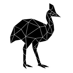 Wall Mural - a stylized polygonal image of a cassowary, showcasing the unique geometric design. perfect for creat
