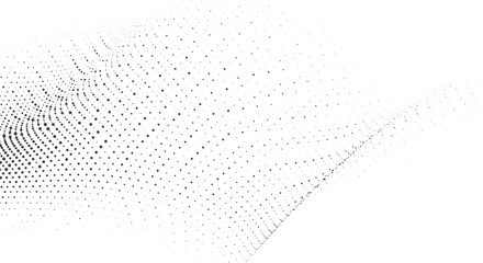 Wall Mural - smooth mesh wave dot pattern for modern website hero banner background