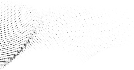 Wall Mural - smooth mesh wave dot pattern for modern website hero banner background
