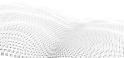 Wall Mural - minimal abstract mesh dot wave pattern for website hero section banner background