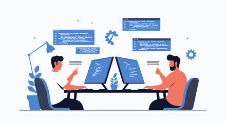 Collaboration Of Software Developers Coding Together In A Shared Workspace