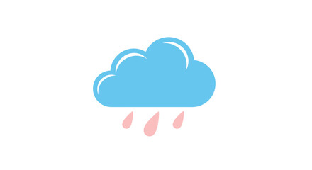 Wall Mural - Illustration of a blue rain cloud with pink raindrops weather forecast and climate concept vector design vector