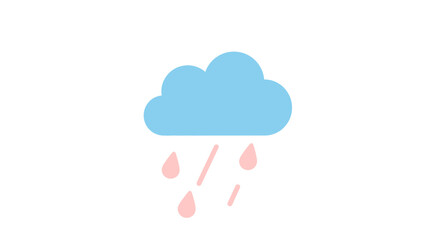 Wall Mural - Download weather forecast icon vector illustration of rainy cloud with raindrops for graphic design use vector