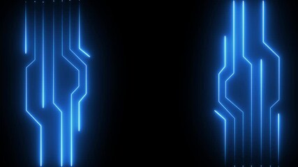 Wall Mural - abstract technology background with neon blue lines seamless looping .abstract technology background.4k video