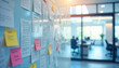 © Anuyj - Colored whiteboard note paper in the office, meeting room