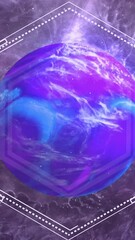Wall Mural - Animation of scanning over planet on sky with stars