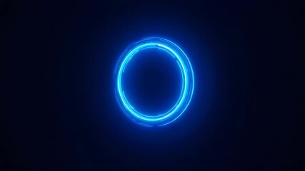 Canvas Print - glowing electric blue portal with dynamic sparkles against a black background