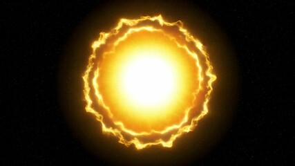 Wall Mural - Glowing Golden Star with Radiant Energy and Plasma in Deep Space Celestial Illustration