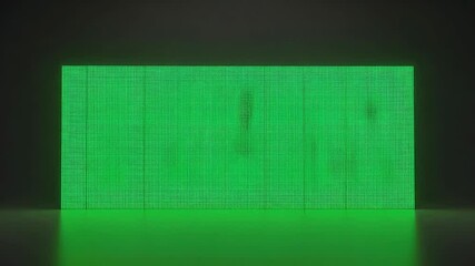 Wall Mural - glowing green rectangle grid abstract against dark gray background minimalist futuristic design with