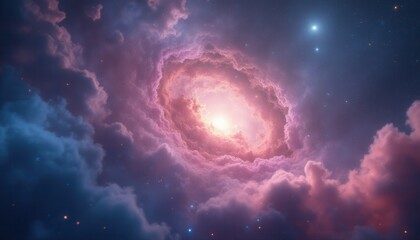 Wall Mural - serene nebula and cosmic clouds in outer space at night