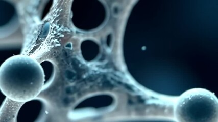 Wall Mural - macro shot of a porous structure. the object appears to have an irregular shape with multiple holes 