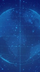 Wall Mural - animation of globe over light spots on blue background