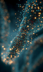 Wall Mural - abstract glowing particle stream visualization for digital art backgrounds and modern