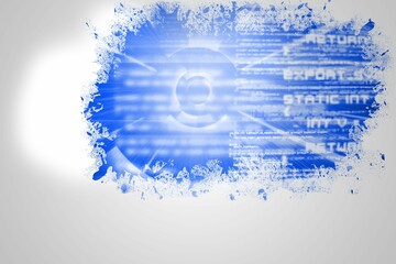 Wall Mural - Splash on wall revealing technology interface