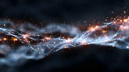 Wall Mural - abstract technology plexus background with glowing particles and lines connection network digital