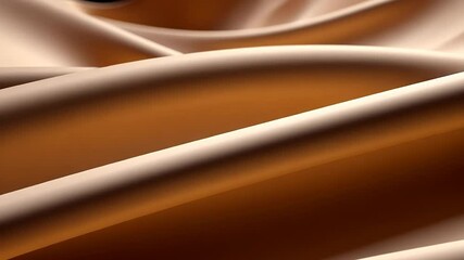 Wall Mural - Abstract flowing fabric in earth tones with dynamic curves and shadows evoking a sense of movement and texture against a dark background