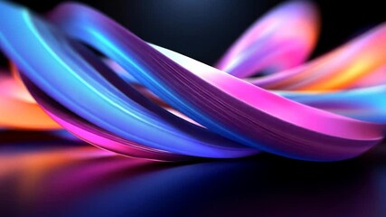 Wall Mural - abstract close up of a flowing ribbon in shades of purple blue and pink against a dark background