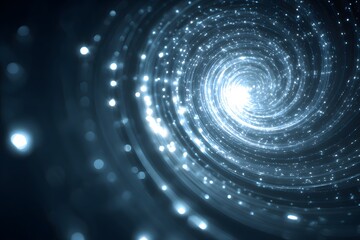 Sticker - abstract futuristic digital background with a glowing spiral tunnel of data and information flow, a 