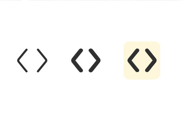 Minimalist code brackets icons vector illustration for tech design projects