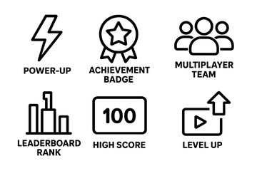 Gaming icon set vector illustration: simple design for ui and app development