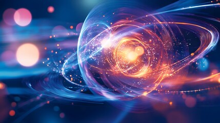 Wall Mural - Abstract representation of dynamic energy fields in motion.