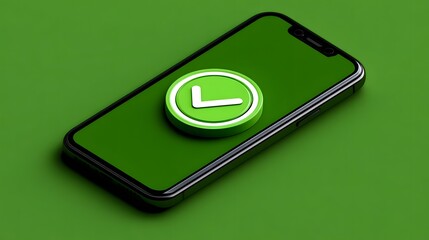 Wall Mural - smartphone display with green app icon
