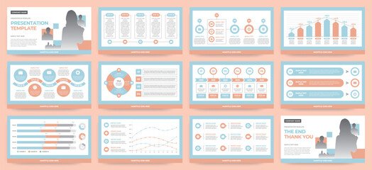 Wall Mural - modern presentation slide templates. infographic elements template set for web, print, annual report