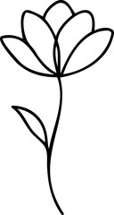 Wall Mural - Minimalist line art flower illustration scalable graphic design element