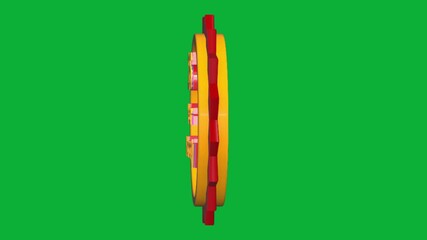 Wall Mural - 25 Year Warranty 3D Text Animation with Smooth Rotation on Green Screen Background