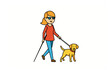 © Abu - Guiding Light: A visually impaired individual, using a cane and guided by a loyal assistance dog, strides confidently through the landscape, representing independence and the power of companionship.