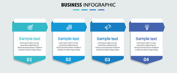 Wall Mural - business vector infographic template with 4 options or steps. can be used for workflow layout, diagr