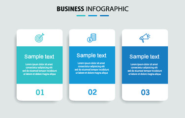 Wall Mural - modern business infographic template with 3 options or steps