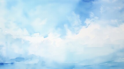 Wall Mural - A serene sky with soft, fluffy clouds in shades of white and blue, creating a peaceful and calming atmosphere.