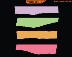 Wall Mural - Set of vector banners. Set of vector banners with different colors. Paper Scraps Set. Torn and Ripped Notebook Page Pieces with Grainy Paper Strips. EPS 10 Vector	

