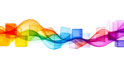 Wall Mural - Abstract colorful background with square shapes, isolated on white background.
