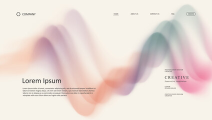 Wall Mural - abstract wave of landing page. fluid gradient website design