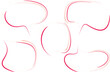 © Liidia - red orange abstract art stroke outline speech bubbles set