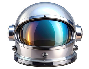 Wall Mural -  Retro-Futuristic Space Helmet with Chrome Finish, isolated on transparent background PNG
