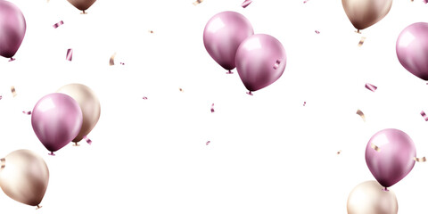 Wall Mural - beautiful purple 3d balloons illustration background vector banner template