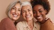© Generative AI - Happy diverse women smiling close together showing friendship and joy in warmth.