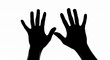 © NE97 - Striking black hand silhouette against white. Ideal for social justice, accessibility, or anti-racism campaigns. Perfect for health, hope, support, and protection concepts.